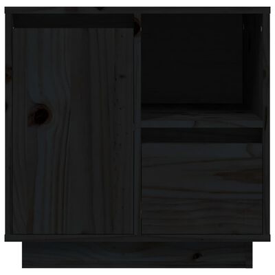 vidaXL Nočný stolík čierny 50x34x50 cm masívne borovicové drevo