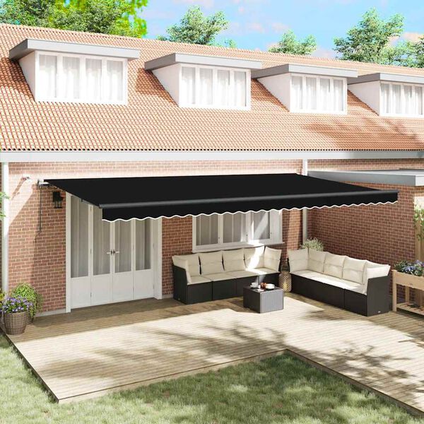 vidaXL Text&iacute;lia na slnečn&iacute;k s Čierna 600 &times; 300 cm Polyester