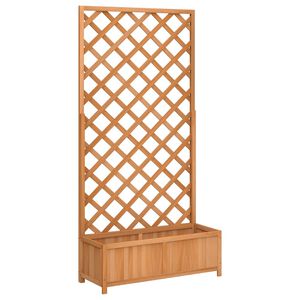 vidaXL Kvetin&aacute;č s mriežkou hned&yacute; 90x35x180 cm mas&iacute;vne jedľov&eacute; drevo