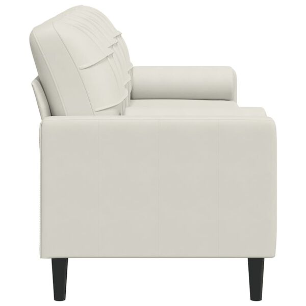 vidaXL 3-miestna pohovka s vankúšmi krémová 210 cm zamat