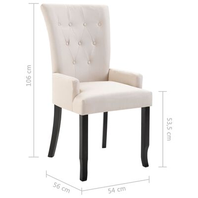 vidaXL Jedálenské stoličky s opierkami 4 ks, béžové, látka