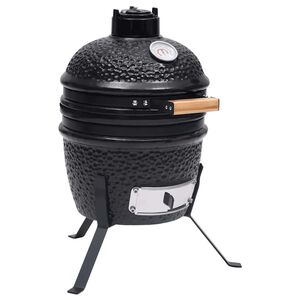 vidaXL 2 v 1 Kamado gril s udiarňou keramika 56 cm čierny