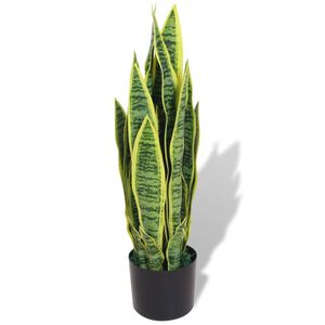 vidaXL Umel&aacute; rastlina, sansevieria s kvetin&aacute;čom 65 cm, zelen&aacute;