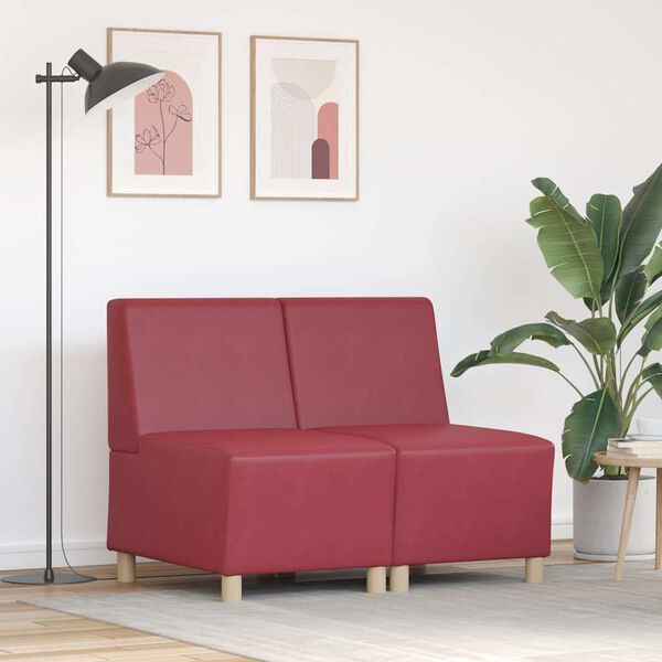 vidaXL Bezr&uacute;čkov&aacute; modul&aacute;rna sofa jednotka 2 pcs V&iacute;no červen&eacute;