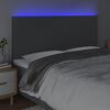 vidaXL Čelo postele s LED tmavosiv&eacute; 160x5x118/128 cm l&aacute;tka
