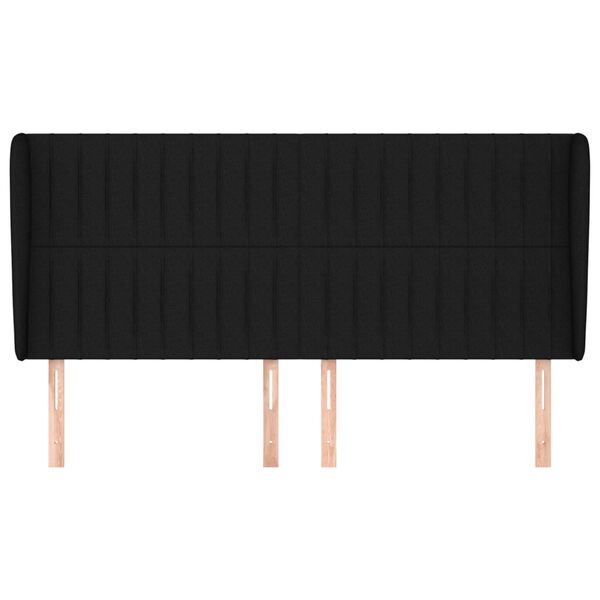 vidaXL Čelo postele so záhybmi čierne 203x23x118/128 cm látka