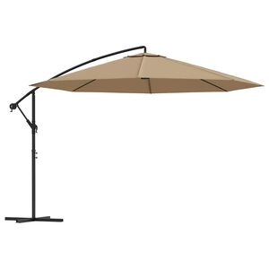 vidaXL Z&aacute;vesn&yacute; z&aacute;hradn&yacute; slnečn&iacute;k, hlin&iacute;kov&aacute; tyč 350 cm, sivohned&yacute;