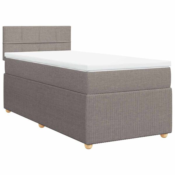 vidaXL Posteľn&yacute; r&aacute;m boxspring s matracom sivohned&yacute; 90x190 cm l&aacute;tka