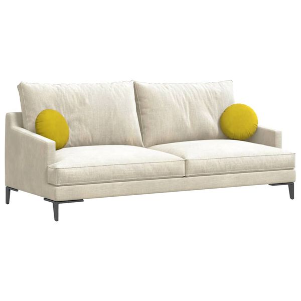 vidaXL Vankúše na sedenie 2 pcs Žltá Ø 40 x 13 cm Zamat