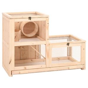 vidaXL Klietka pre &scaron;krečka 81x40x60 cm jedľov&eacute; mas&iacute;vne drevo