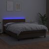 vidaXL Boxspring posteľ s matracom a LED hned&aacute; 140x200 cm umel&aacute; koža