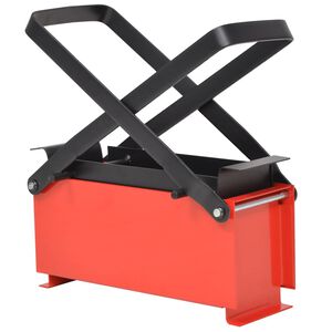 vidaXL Lis na papierov&eacute; brikety, oceľ 34x14x14 cm, čierno červen&yacute;