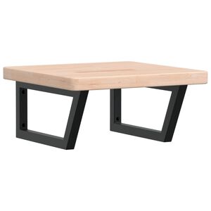 vidaXL Polica pod umývadlo, nástenná, oceľ a dubový masív