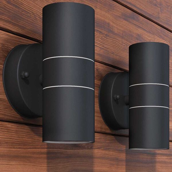 vidaXL Vonkaj&scaron;ie n&aacute;stenn&eacute; LED svietidl&aacute;, 2 ks, nerezov&aacute; oceľ