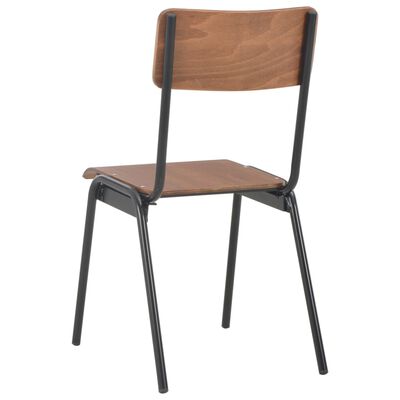 vidaXL Jedálenské stoličky 2 ks hnedé masívna preglejka oceľ