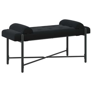 vidaXL Lavica s gomb&iacute;kmi a vank&uacute;&scaron;mi Čierna 110 x 40 x 46 cm Zamat