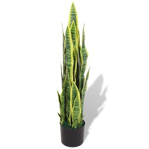 vidaXL Umel&aacute; rastlina, sansevieria s kvetin&aacute;čom 90 cm, zelen&aacute;