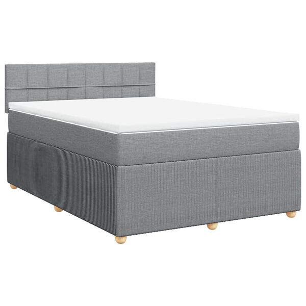 vidaXL Boxspring posteľ s matracom bledosiv&aacute; 140x200 cm l&aacute;tka