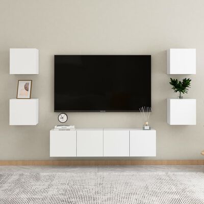 vidaXL Nástenné TV skrinky 2 ks biele 30,5x30x30 cm