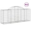 vidaXL Obl&uacute;kov&eacute; gabionov&eacute; ko&scaron;e 12 ks 200x50x80/100 cm pozink. železo
