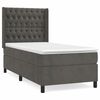 vidaXL Posteľn&yacute; r&aacute;m boxspring s matracom tmavosiv&yacute; 90x200 cm zamat
