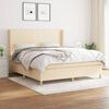 vidaXL Posteľn&yacute; r&aacute;m boxspring s matracom kr&eacute;mov&yacute; 160x200 cm l&aacute;tka