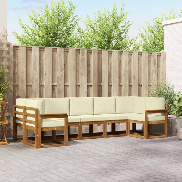 vidaXL Z&aacute;hradn&aacute; s&uacute;prava gaučov s vank&uacute;&scaron;om 7 pcs Pr&iacute;rodn&aacute; a kr&eacute;mov&aacute;