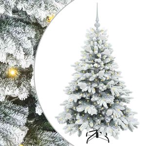 vidaXL Umel&yacute; vianočn&yacute; stromček s 150 LED-i Biela 120 cm PE a PVC