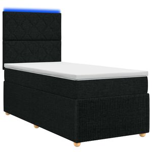 vidaXL LED boxspring posteľ s matracom Čierna 80 x 200 cm L&aacute;tka