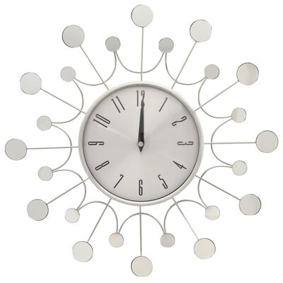 vidaXL Nástenné hodiny strieborné 40 cm kovové