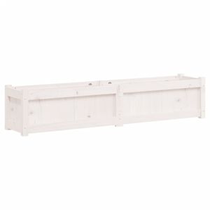 vidaXL Z&aacute;hradn&yacute; kvetin&aacute;č biely 150x31x31 cm borovicov&yacute; mas&iacute;v