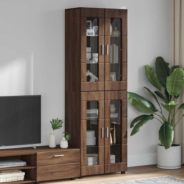 vidaXL Highboard FLORIN Hned&yacute; dub 60 x 35 x 182 cm Kompozitn&eacute; drevo