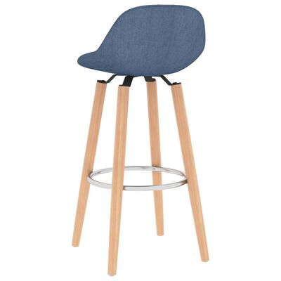 vidaXL Barové stoličky 2 ks, modré, látka