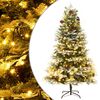 vidaXL Osvetlen&yacute; vianočn&yacute; stromček so &scaron;i&scaron;kami, zelen&yacute; 195 cm, PVC a PE
