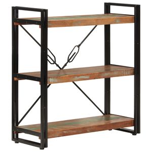 vidaXL Knižnica s 3 policami 77x30x80 cm recyklovan&yacute; mas&iacute;v a železo
