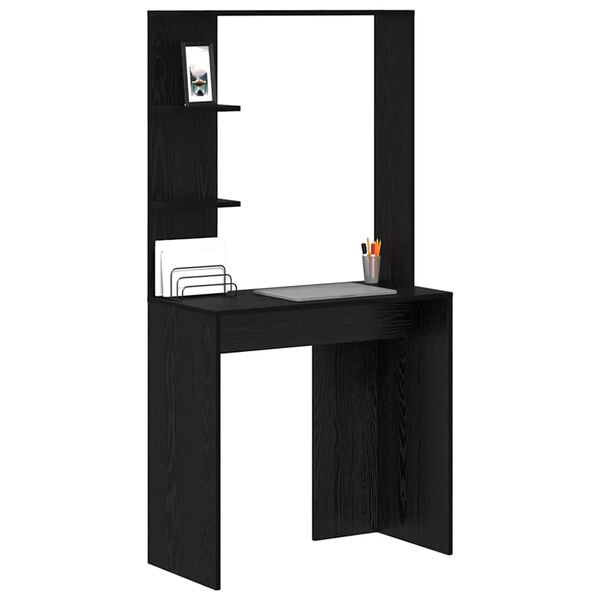 vidaXL Stôl Čierny dub 78,5 x 37 x 154,5 cm Kompozitné drevo