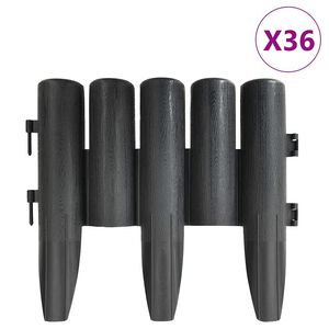vidaXL Obruba tr&aacute;vnika 36 ks antracitov&aacute; 10 m PP