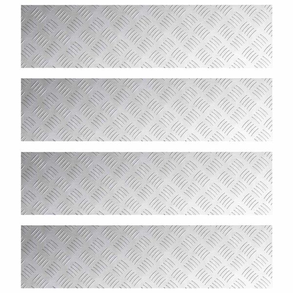 vidaXL Schodov&yacute; ro&scaron;t Obdĺžnikov&yacute; 4 pcs Strieborn&aacute; 100 x 25 cm Hlin&iacute;k