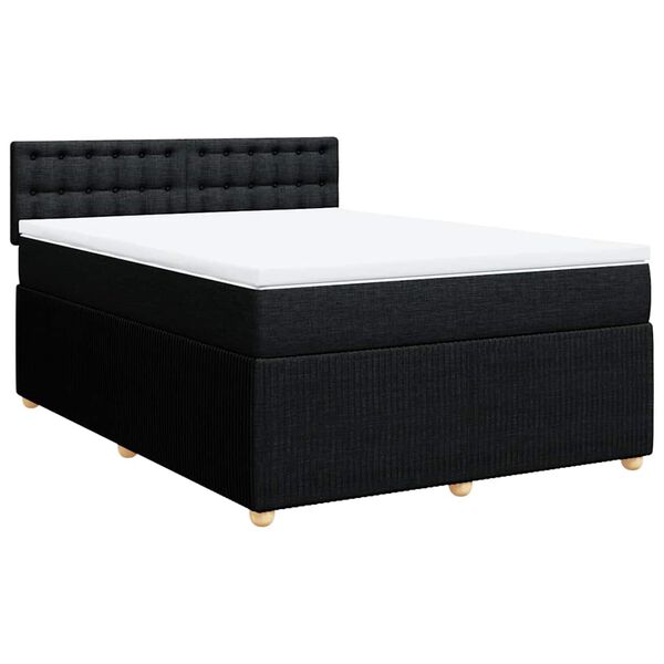 vidaXL Posteľn&yacute; r&aacute;m boxspring s matracom čierny 140x200 cm l&aacute;tka