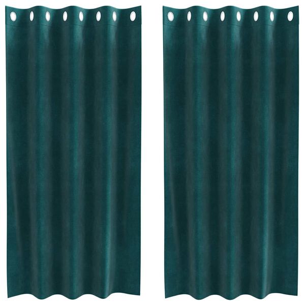 vidaXL Zatemňovacie z&aacute;vesy 2 pcs Tmavozelen&aacute; 140 x 175 cm Zamat