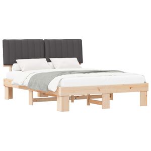 vidaXL R&aacute;m postele s čal&uacute;nen&yacute;m čelom Tmavo &scaron;ed&aacute; 160 x 200 cm