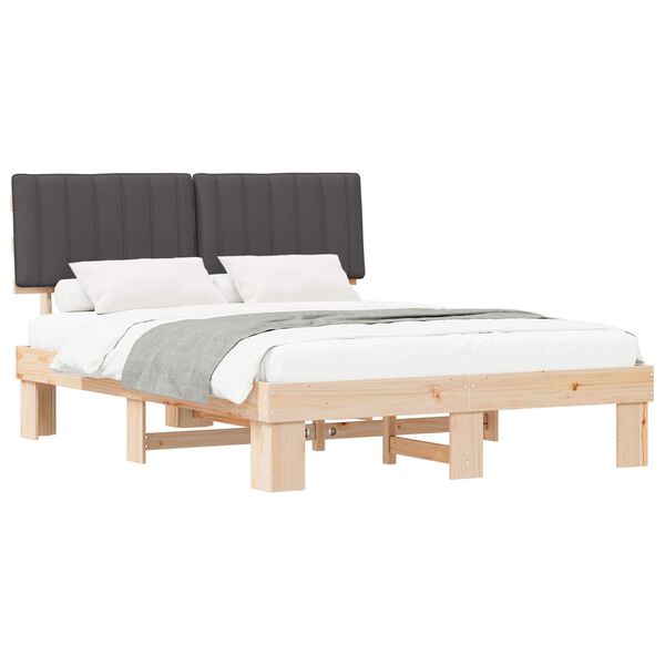 vidaXL R&aacute;m postele s čal&uacute;nen&yacute;m čelom Tmavo &scaron;ed&aacute; 160 x 200 cm