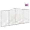 vidaXL Obl&uacute;kov&eacute; gabi&oacute;nov&eacute; ko&scaron;e 9ks 400x30x180/200cm pozinkovan&eacute; železo