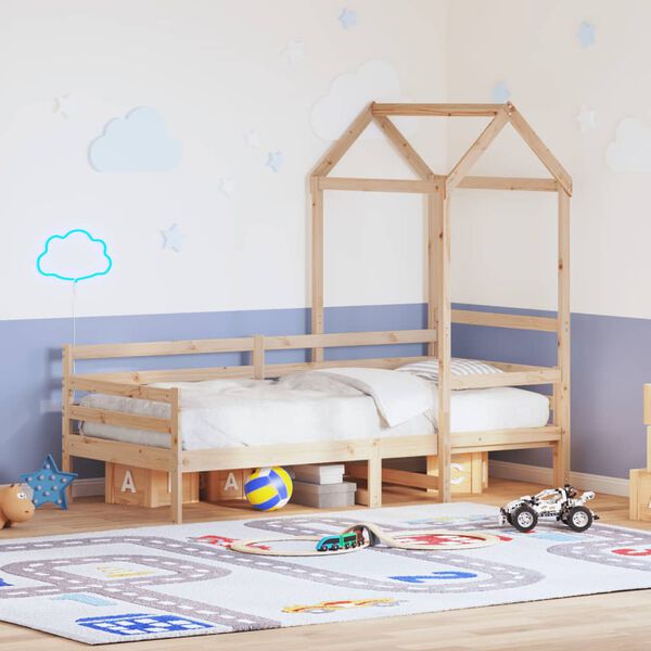 vidaXL Denná posteľ so strieškou 80x200 cm borovicový masív