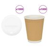 vidaXL papierov&eacute; &scaron;&aacute;lky na k&aacute;vu s viečkom 1000 ks 12oz 300ml
