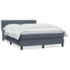 vidaXL Posteľn&yacute; r&aacute;m boxspring s matracom tmavosiv&yacute; 140x210 cm zamat
