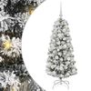 vidaXL Umel&yacute; Skl&aacute;pac&iacute; Vianočn&yacute; Stromček 150 LED Zelen&aacute; a biela 120 cm