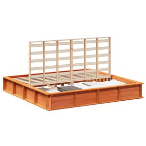 vidaXL R&aacute;m postele Včel&iacute; hned&yacute; 200 x 200 cm Mas&iacute;vne borovicov&eacute; drevo