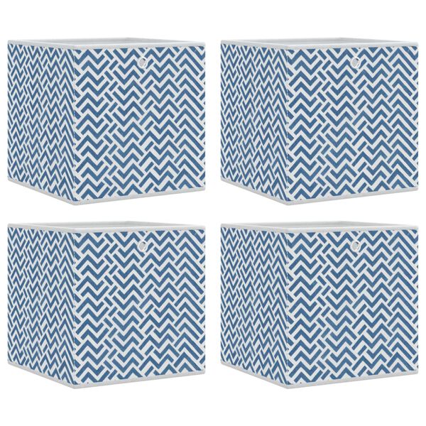 vidaXL skladacie &uacute;ložn&eacute; boxy 4 ks Modr&aacute; 32x32x32 cm Netkan&aacute; text&iacute;lia