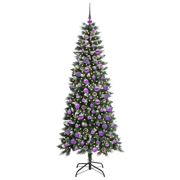 vidaXL Umelý vianočný stromček s 300 LED-i Zelená 76 x 76 x 180 cm